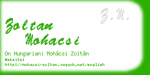 zoltan mohacsi business card