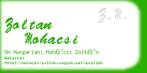 zoltan mohacsi business card